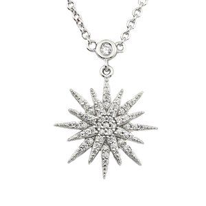 Star Burst Sterling Silver Necklace